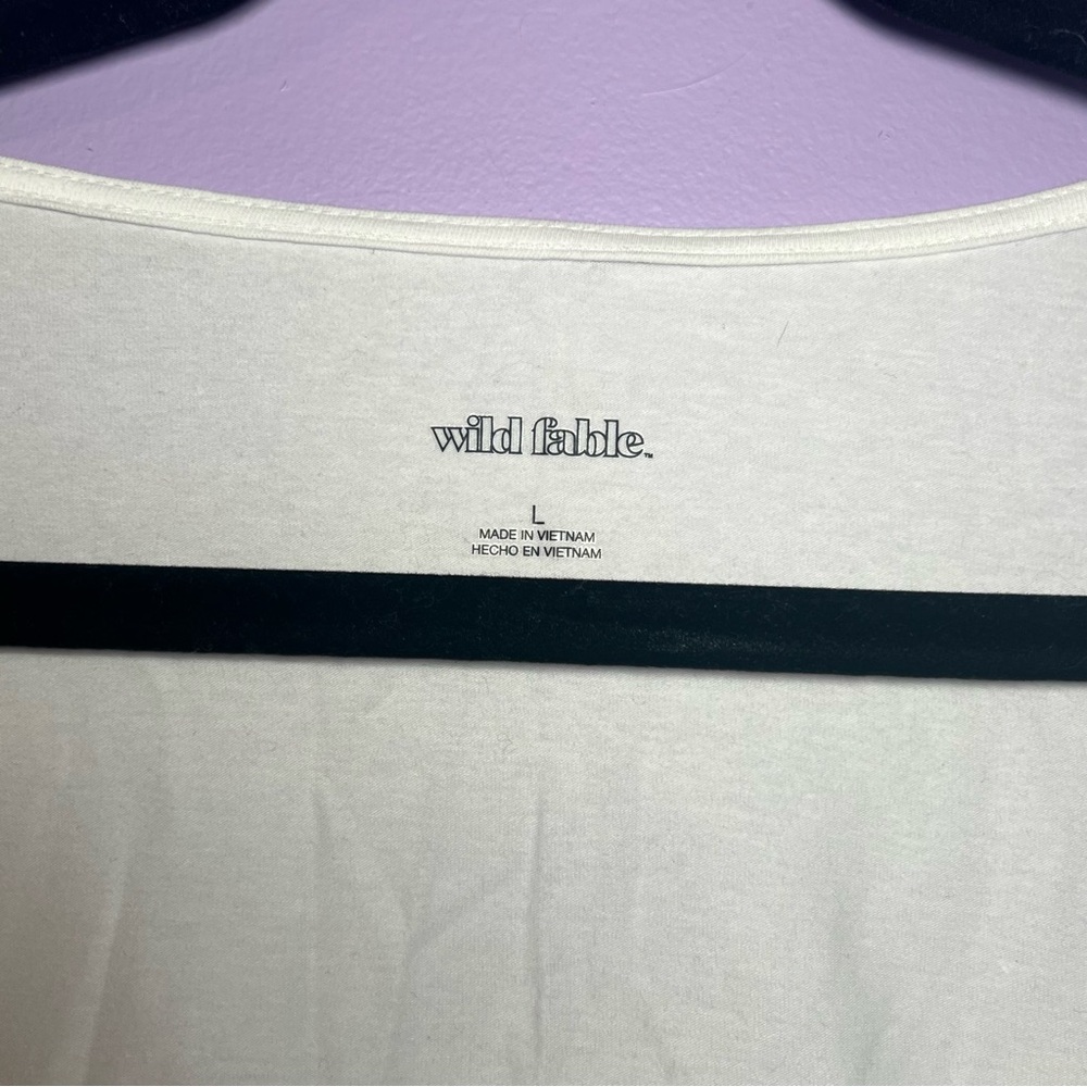 Wild Fable Slim Short Sleeve Square Neck T-Shirt White - Picture 3 of 4